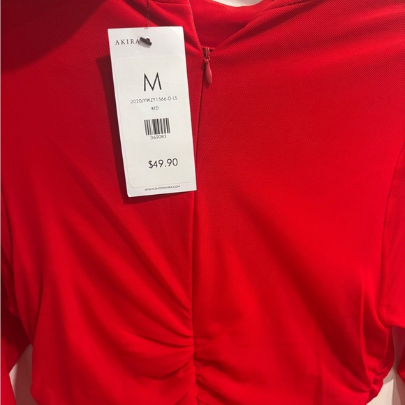 AKIRA Vibrant Red Long Sleeve Dress NWT - Picture 5 of 6